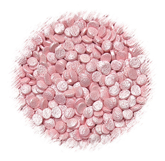 Sprinkle-It® Shimmer Confetti Dot Sprinkles: Baby Pink 4mm | www.sprinklebeesweet.com