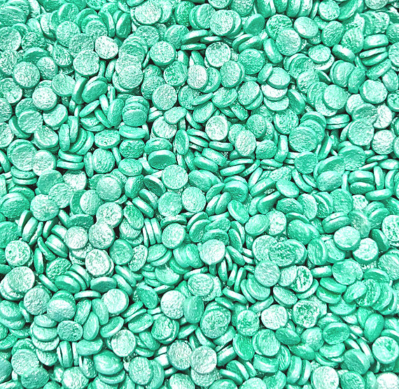 Sprinkle-It® Shimmer Confetti Dot Sprinkles: Light Turquoise 4mm | www.sprinklebeesweet.com