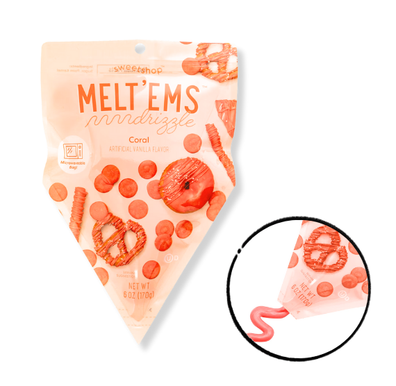 Sweetshop Melt'ems Drizzle Candy Melts Pouch: Coral | www.sprinklebeesweet.com