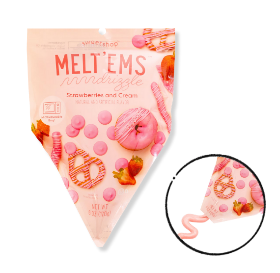 Sweetshop Melt'ems Drizzle Candy Melts Pouch: Strawberry | www.sprinklebeesweet.com