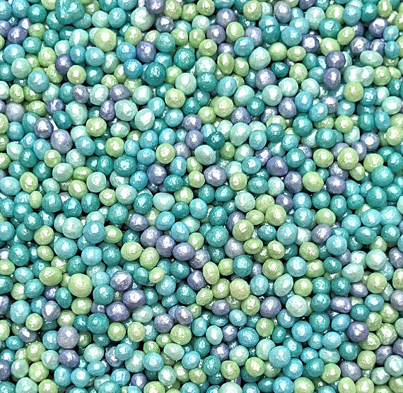 Sprinkle-It® Tiny Chocolate Crispy Pearls: Shimmer Cool Tone Mix | www.sprinklebeesweet.com