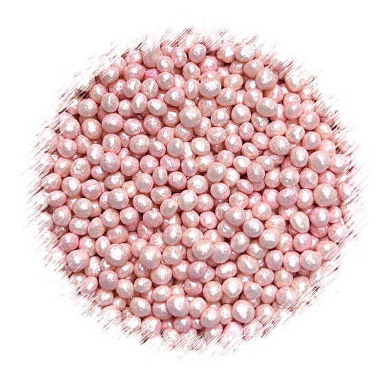 Sprinkle-It® Tiny Chocolate Crispy Pearls: Shimmer Baby Pink | www.sprinklebeesweet.com