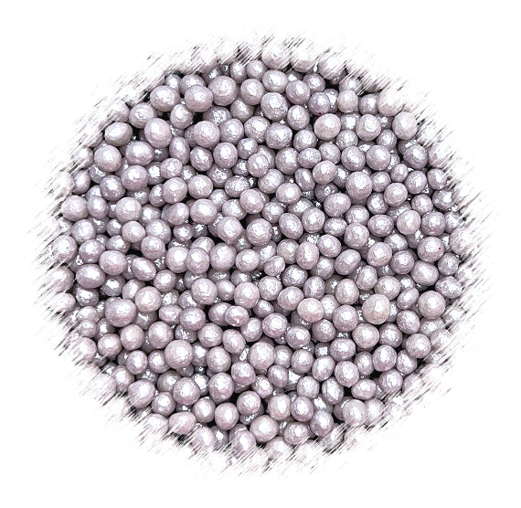 Sprinkle-It® Tiny Chocolate Crispy Pearls: Shimmer Light Silver | www.sprinklebeesweet.com