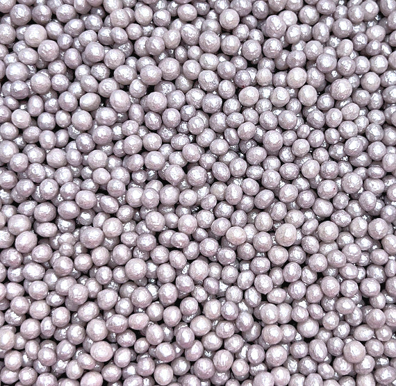 Sprinkle-It® Tiny Chocolate Crispy Pearls: Shimmer Light Silver | www.sprinklebeesweet.com