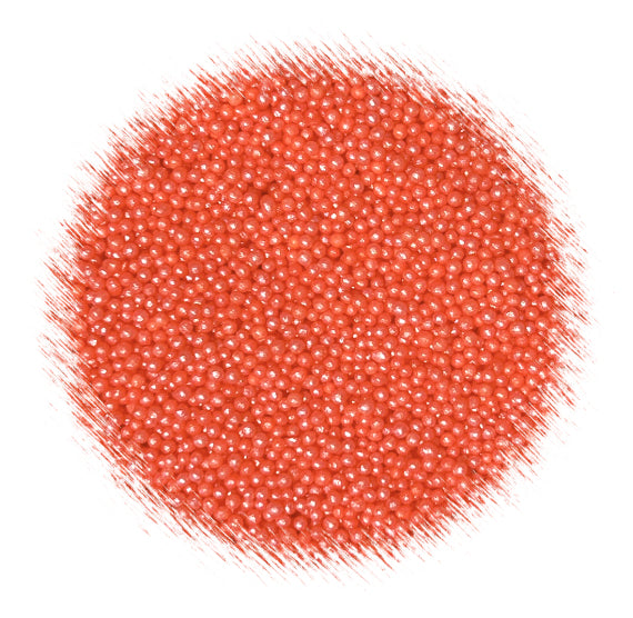 Shimmer Neon Coral Red Nonpareils | www.sprinklebeesweet.com