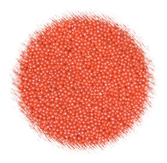 Shimmer Neon Coral Red Nonpareils | www.sprinklebeesweet.com