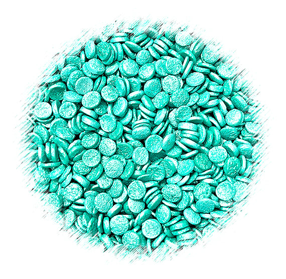 Sprinkle-It® Shimmer Confetti Dot Sprinkles: Aqua 4mm | www.sprinklebeesweet.com