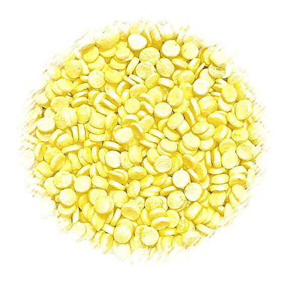 Sprinkle-It® Shimmer Confetti Dot Sprinkles: Light Yellow 4mm | www.sprinklebeesweet.com