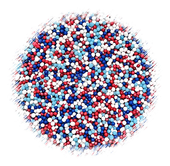 Preppy Fourth of July Nonpareils Mix | www.sprinklebeesweet.com