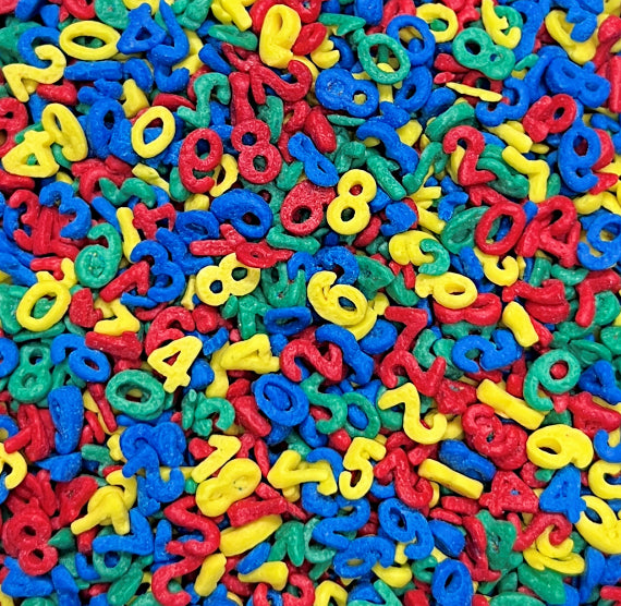 Primary Rainbow Number Sprinkles | www.sprinklebeesweet.com