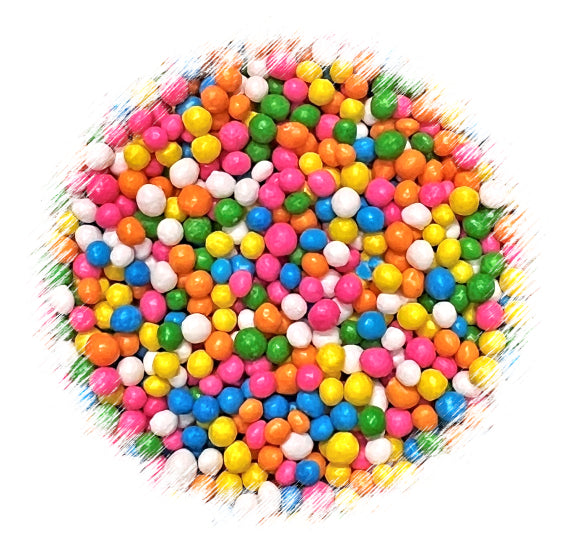 Sprinkle-It® Tiny Chocolate Rainbow Crispy Pearls | www.sprinklebeesweet.com