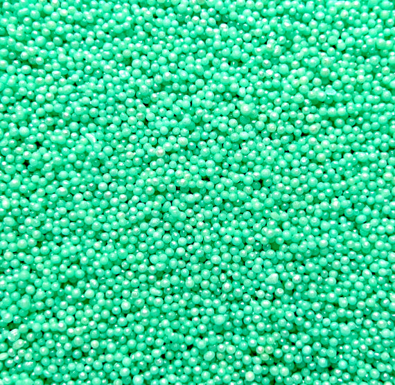 Shimmer Seafoam Green Nonpareils | www.sprinklebeesweet.com
