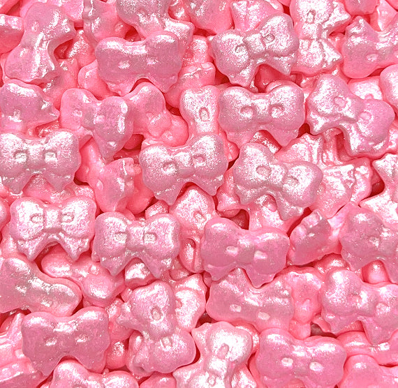 Shimmer Light Pink Bow Candy Sprinkles | www.sprinklebeesweet.com