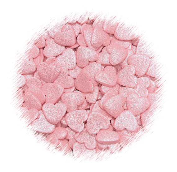 Shimmer Heart Sprinkles: Light Pink | www.sprinklebeesweet.com