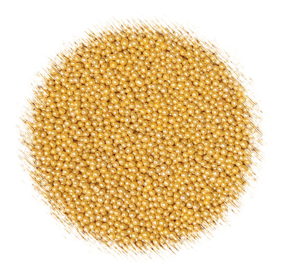 Shimmer Soft Gold Nonpareils | www.sprinklebeesweet.com