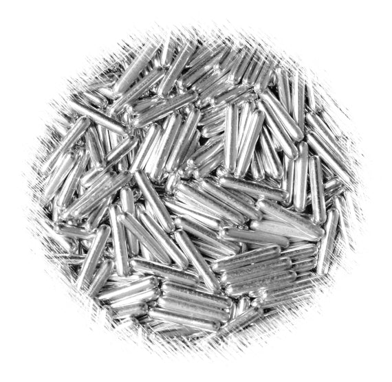 Metallic Silver Rod Dragees | www.sprinklebeesweet.com