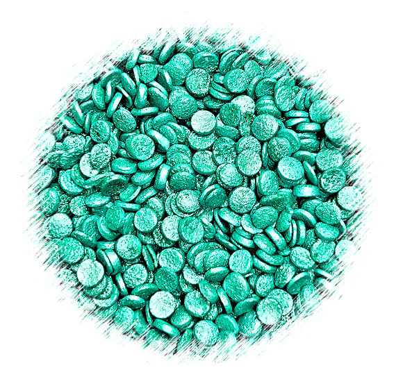 Sprinkle-It® Shimmer Confetti Dot Sprinkles: Teal 4mm | www.sprinklebeesweet.com