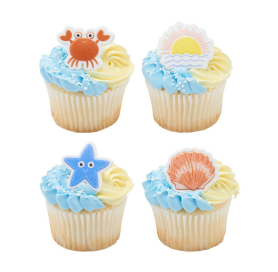 Beach Days Cupcake Topper Rings | www.sprinklebeesweet.com