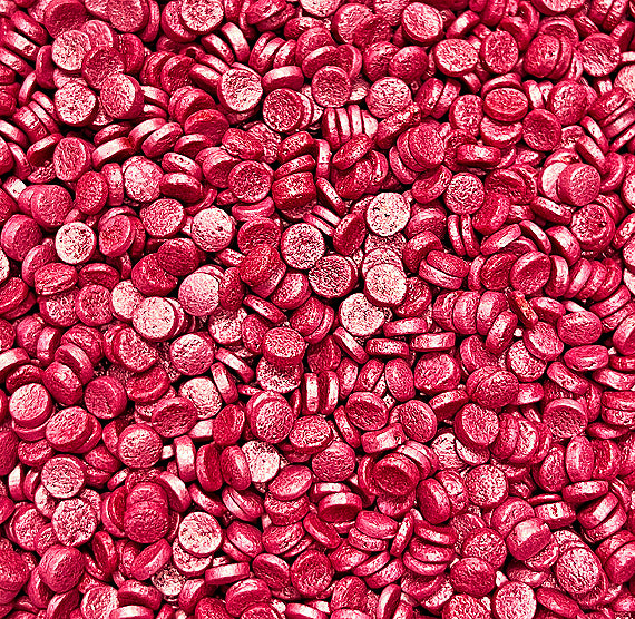 Sprinkle-It® Shimmer Confetti Dot Sprinkles: Scarlet Red 4mm | www.sprinklebeesweet.com