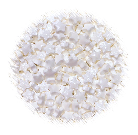 Mini White Star Candy Sprinkles | www.sprinklebeesweet.com