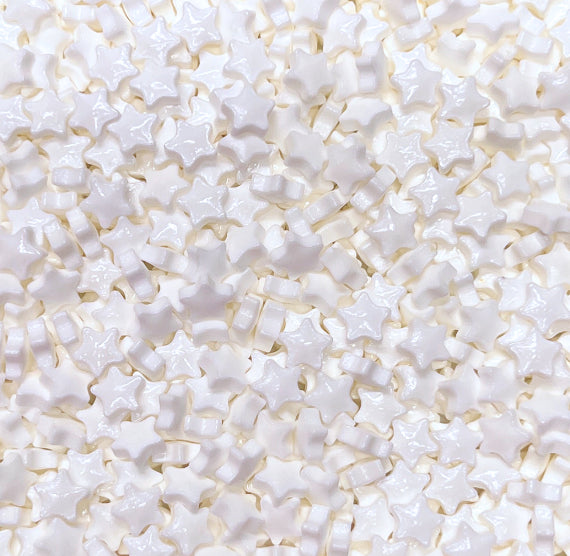 Mini White Star Candy Sprinkles | www.sprinklebeesweet.com