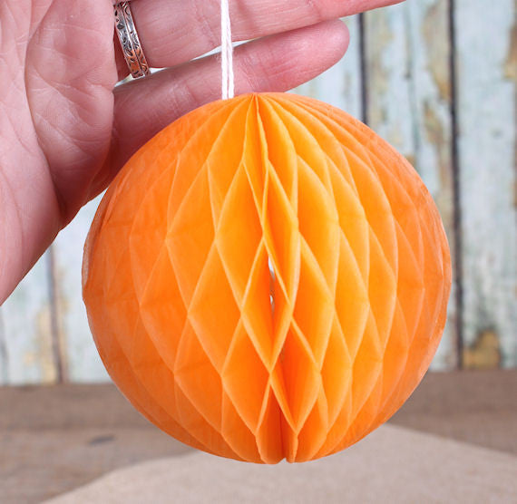 Orange Honeycomb Tissue Balls: 3" | www.sprinklebeesweet.com