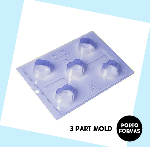 Small Heart Chocolate Mold: 3 Part Mold | www.sprinklebeesweet.com