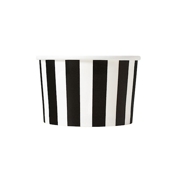 Small Black Ice Cream Cups: Stripe | www.sprinklebeesweet.com