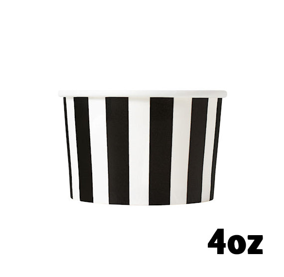 Small Black Ice Cream Cups: Stripe | www.sprinklebeesweet.com