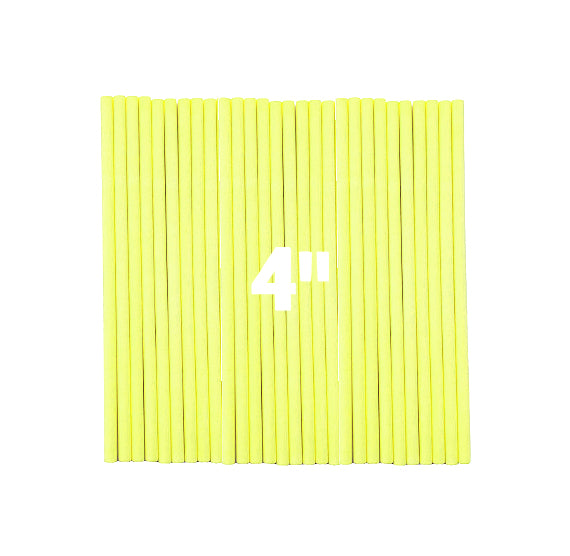 Yellow Paper Lollipop Sticks: 4" | www.sprinklebeesweet.com