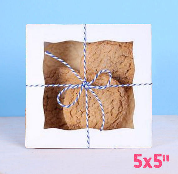 Mini White Bakery Boxes: 5x5" | www.sprinklebeesweet.com