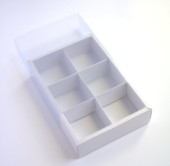 White Cake Gem Boxes: 6 Cell | www.sprinklebeesweet.com