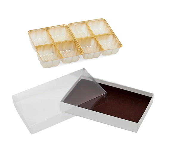 White Candy Box Set with Inserts: 8 Piece | www.sprinklebeesweet.com