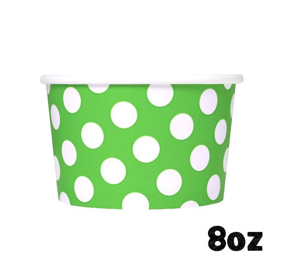 Large Lime Green Ice Cream Cups: Polka Dot | www.sprinklebeesweet.com
