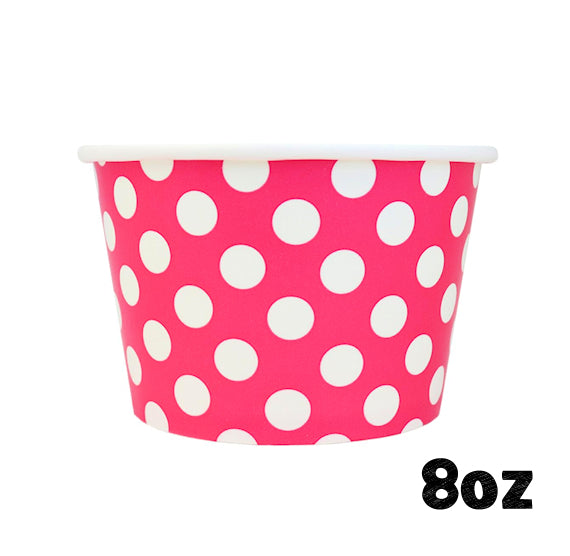 Large Pink Ice Cream Cups: Polka Dot | www.sprinklebeesweet.com