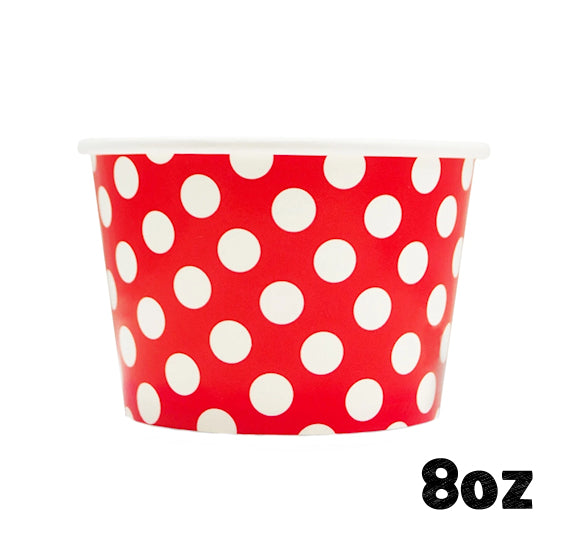 Large Red Ice Cream Cups: Polka Dot | www.sprinklebeesweet.com