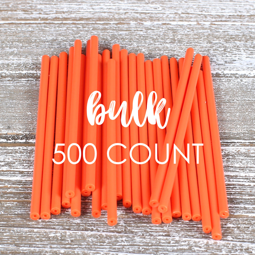 Bulk Orange Lollipop Sticks: 4.5" | www.sprinklebeesweet.com