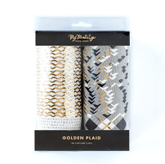 Christmas Baking Cups: Black + Gold | www.sprinklebeesweet.com