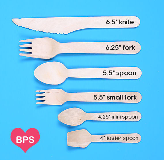 Disposable Small Wooden Forks (5.5") | www.sprinklebeesweet.com