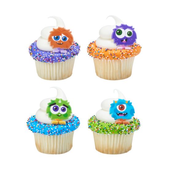 Little Monster Cupcake Topper Rings | www.sprinklebeesweet.com