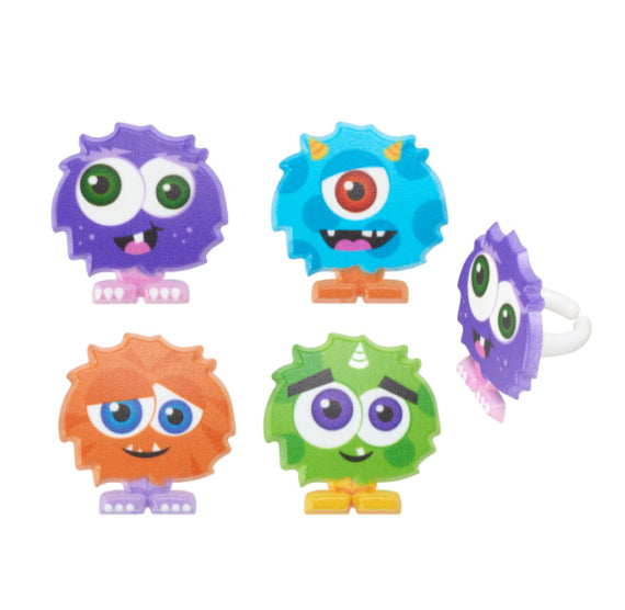 Little Monster Cupcake Topper Rings | www.sprinklebeesweet.com