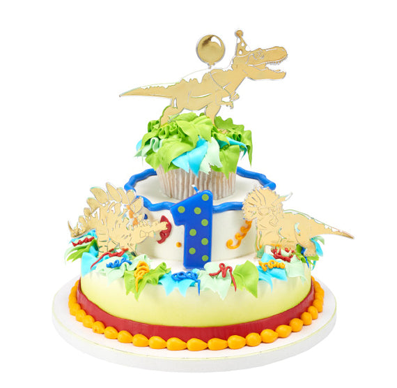 Party Dinosaur Cake Topper Kit | www.sprinklebeesweet.com