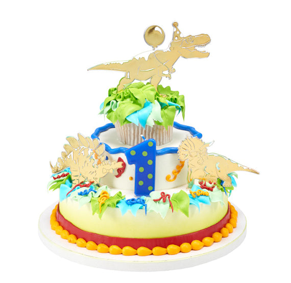 Party Dinosaur Cake Topper Kit | www.sprinklebeesweet.com