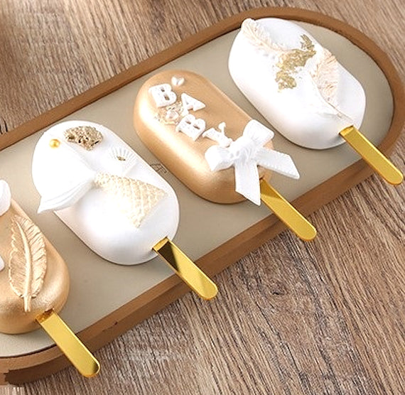 Mirror Gold Popsicle Sticks: Acrylic Cakesicle Sticks | www.sprinklebeesweet.com