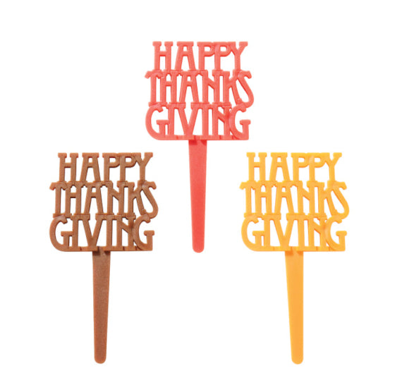 Happy Thanksgiving Cupcake Picks | www.sprinklebeesweet.com