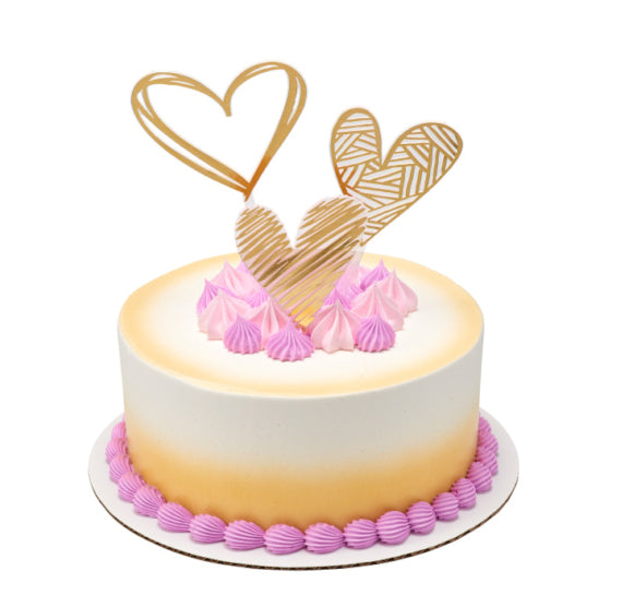Gold Hearts Cake Topper Set | www.sprinklebeesweet.com