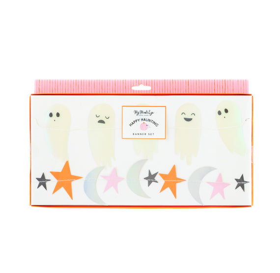 Halloween Party Mini Banner Set: Happy Haunting | www.sprinklebeesweet.com