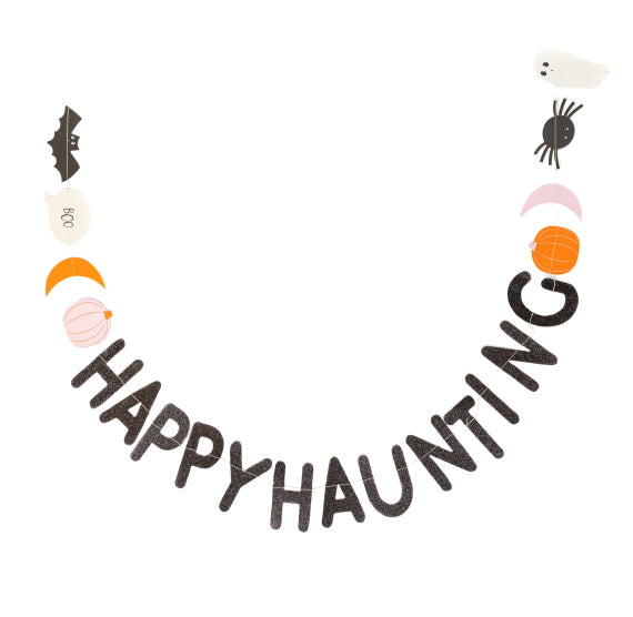 Halloween Party Banner: Happy Haunting | www.sprinklebeesweet.com