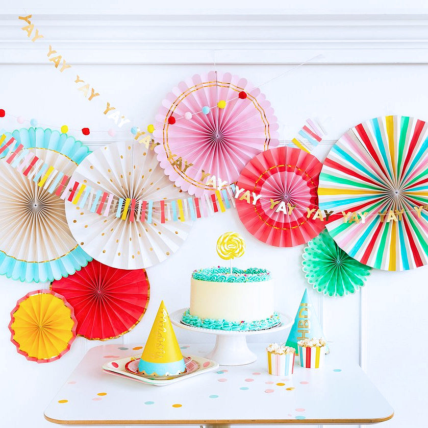 Hip Hip Hooray Party Fans | www.sprinklebeesweet.com