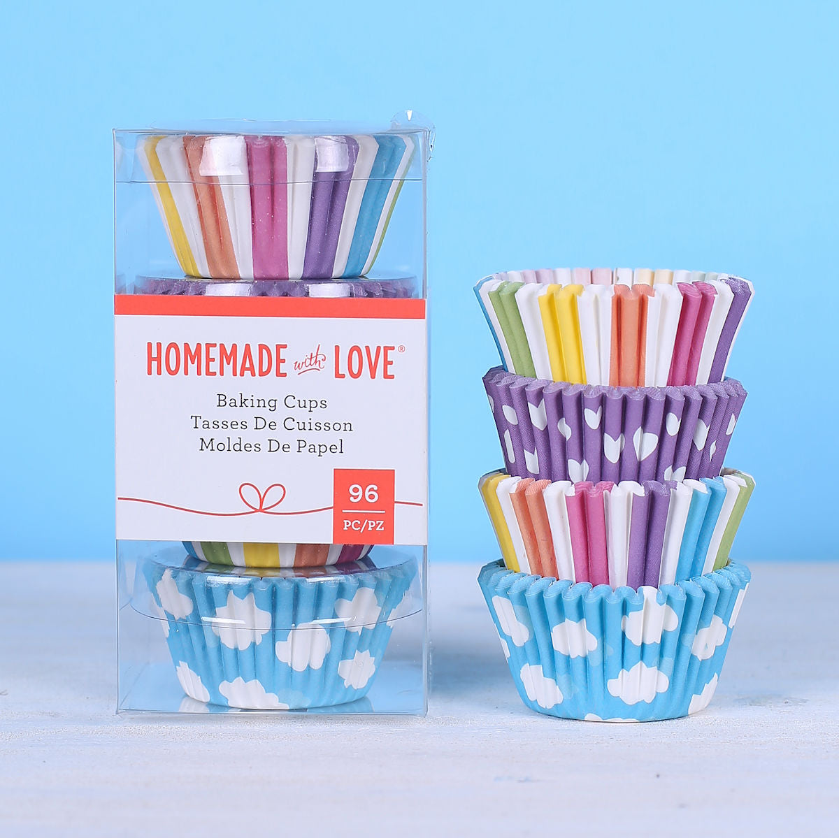 Mini Cupcake Liners: Clouds + Rainbow | www.sprinklebeesweet.com